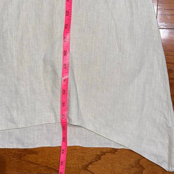 Johnny Was 100% Linen Boho Beige Embroidered Floral Tunic Tank Top Size Small - Picture 12 of 16